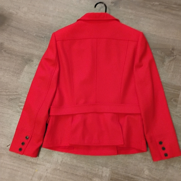 Per Se Red Wool Peacoat Jacket 8 Christmas Holiday Work Chic Classy Sophisticate - Picture 5 of 14